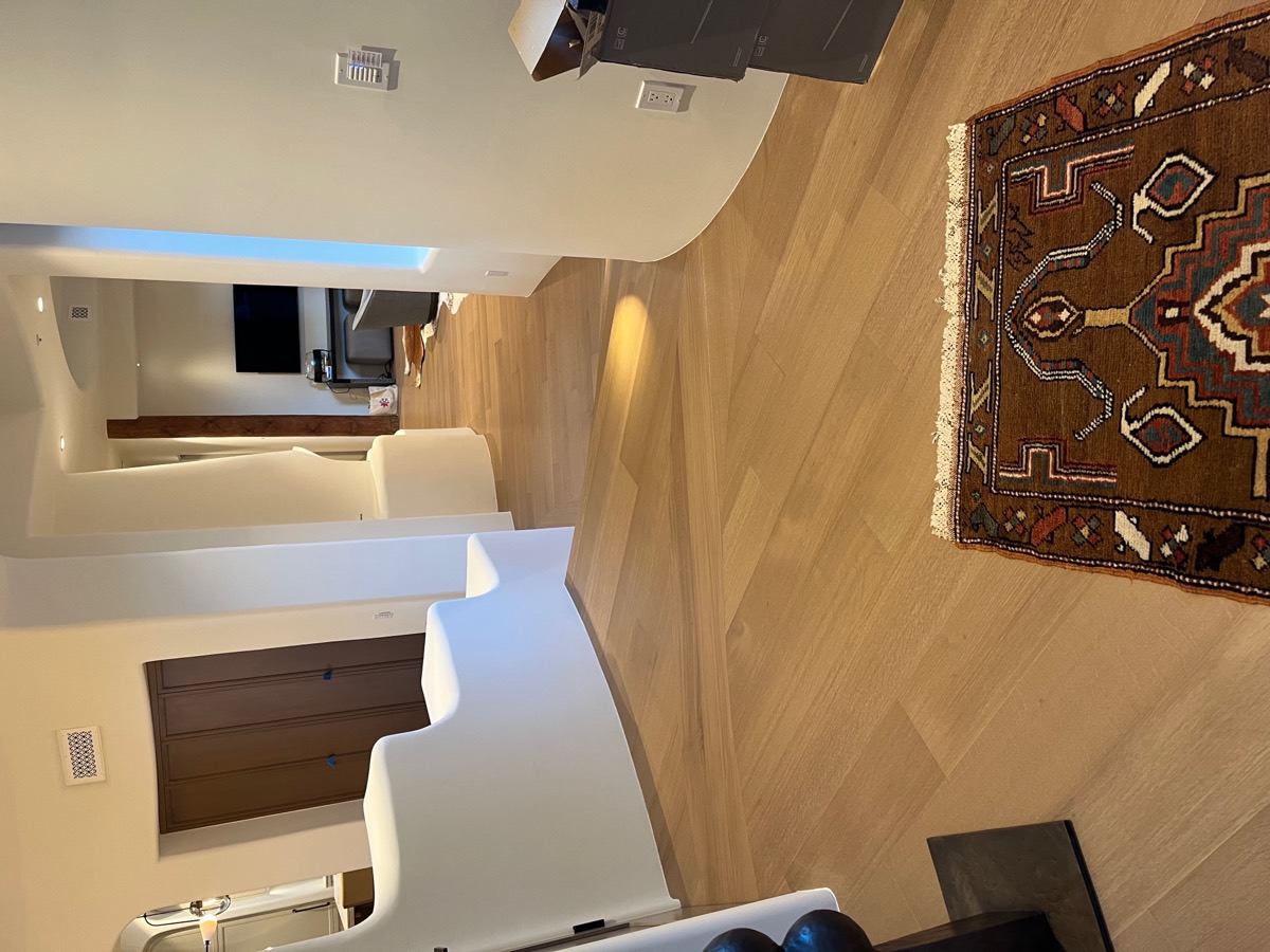 White oak flooring in an organic modern home